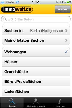 immowelt.de Startbildschirm