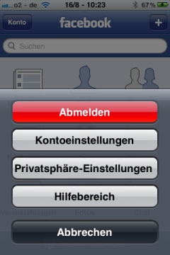 Facebook App Kontoeinstellungen Facebook App Kontoeinstellungen