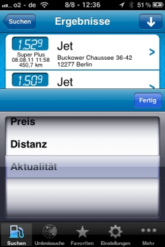 Mehr-Tanken Suchfilter