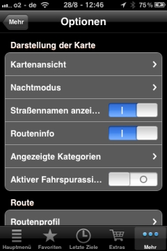 Navigon Fahrspurassistent
